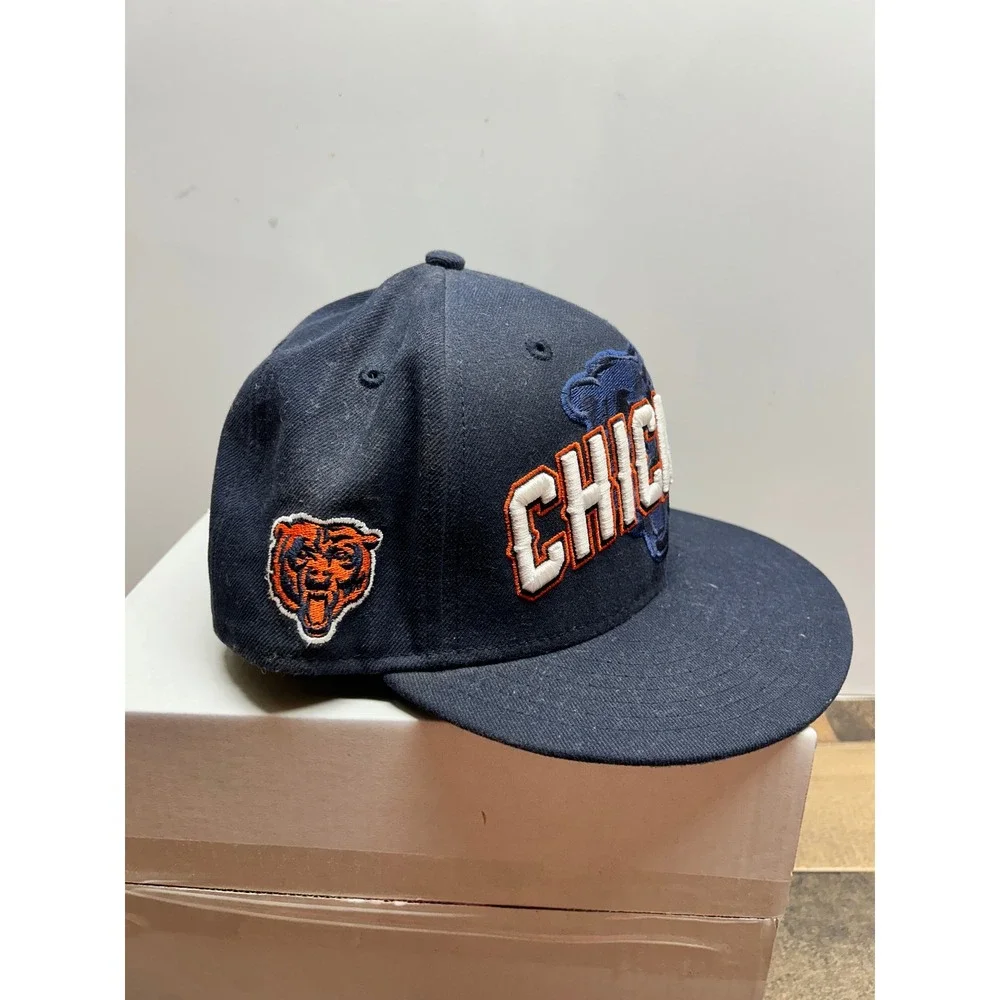 Chicago Bears NFL New Era 59Fifty Fitted‎ Hat Size 6 7/8 Navy Blue